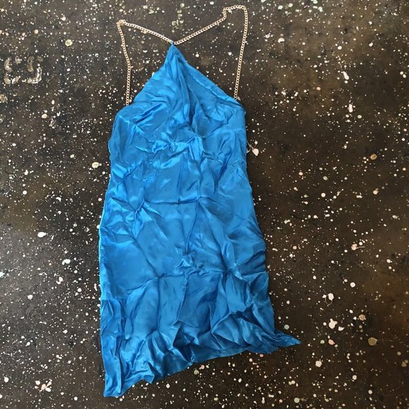 Amanda Uprichard X REVOLVE Claudia X Back Chain Dress Sky Blue - Picture 4 of 5